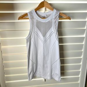 Athleta White Seamless Mesh Tank